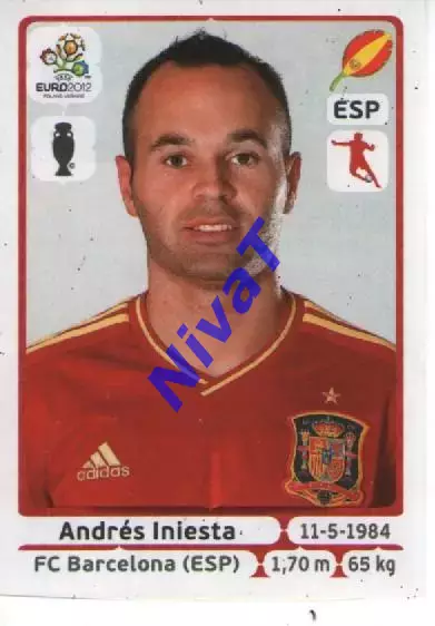 Наклейка PANINI Євро-2012 № 299 - Андреас Іньєста Іспанія