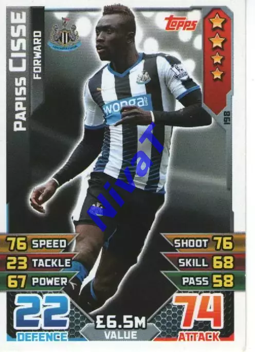 Карточки - Match Attax - Сіссе Ньюкастл
