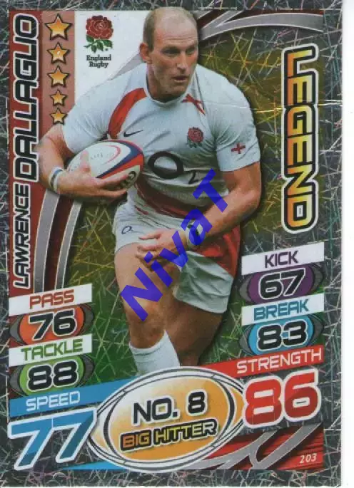 Карточки - Rugby Attax - Даллагліо Англія