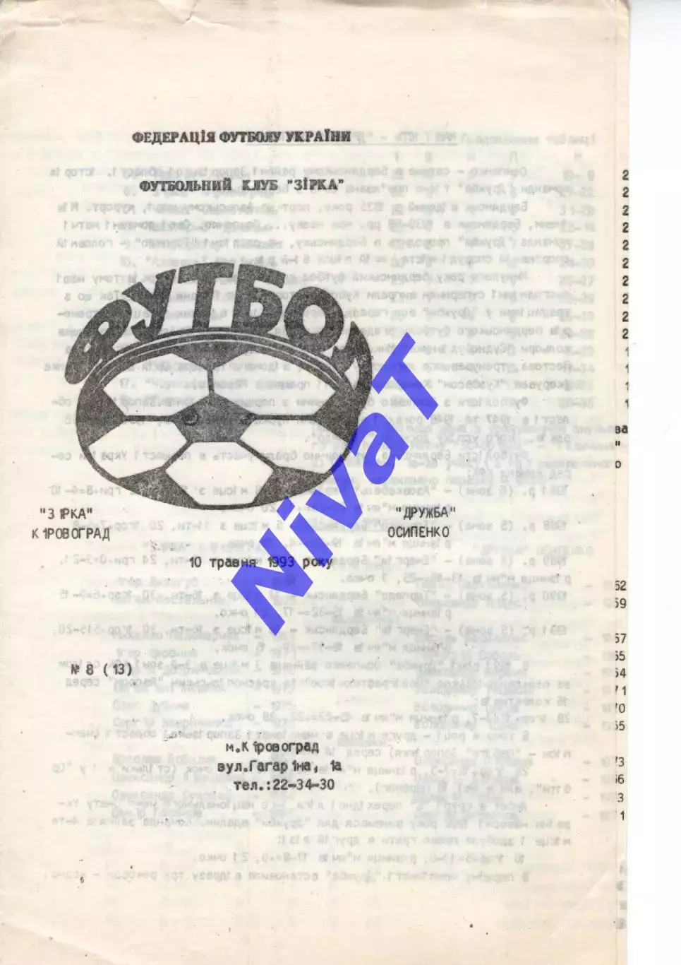 Зірка Кіровоград - Дружба Осипенко 10.05.1993