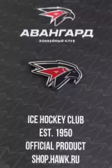 Значок. ХК Авангард Омск. Ястреб. Чёрный