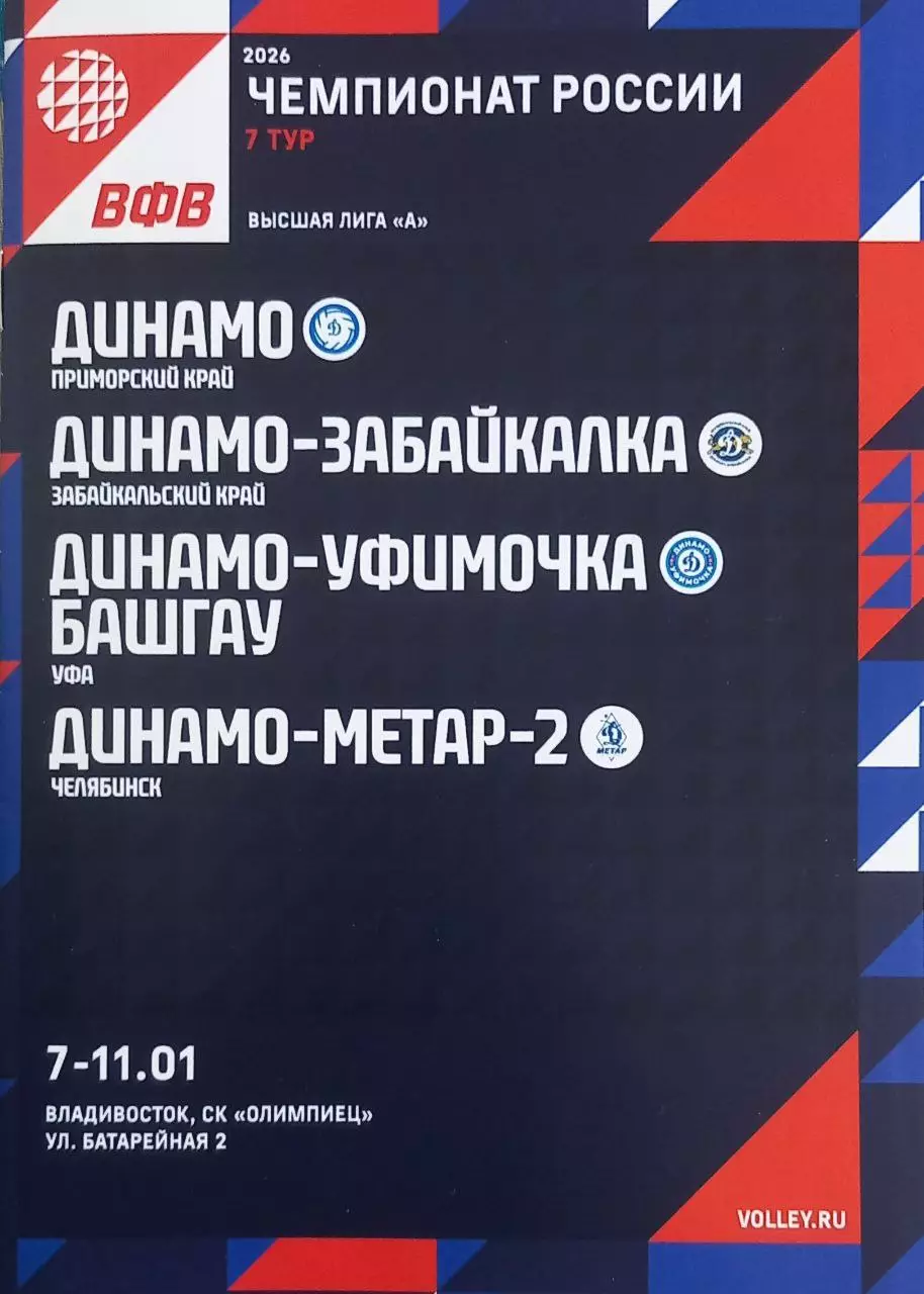 Волейбол. Женщины. Владивосток, Чита, Уфа, Челябинск. 2025/2026.