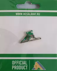 Значок ХК Салават Юлаев Уфа. Ретро игрок.