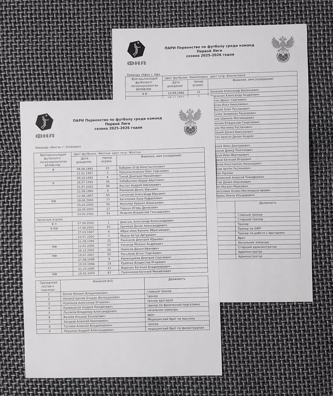 ФК Уфа - ФК Волга Ульяновск 2025/2026. 2