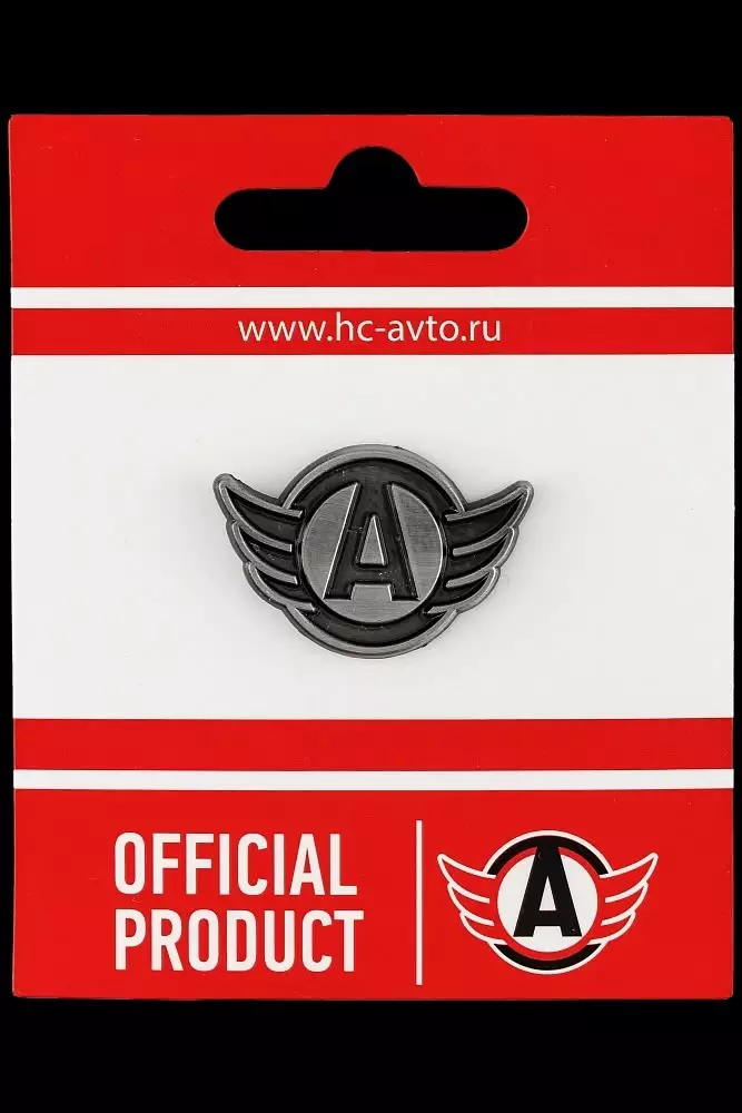 Значок ХК Автомобилист Екатеринбург. Монохром.