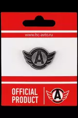 Значок ХК Автомобилист Екатеринбург. Монохром.