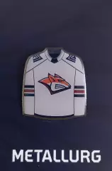 Значок ХК Металлург Магнитогорск. Джерси белое.