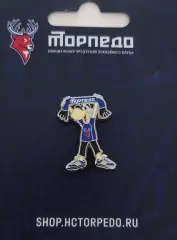 Значок ХК Торпедо Нижний Новгород. Фанат с шарфом.