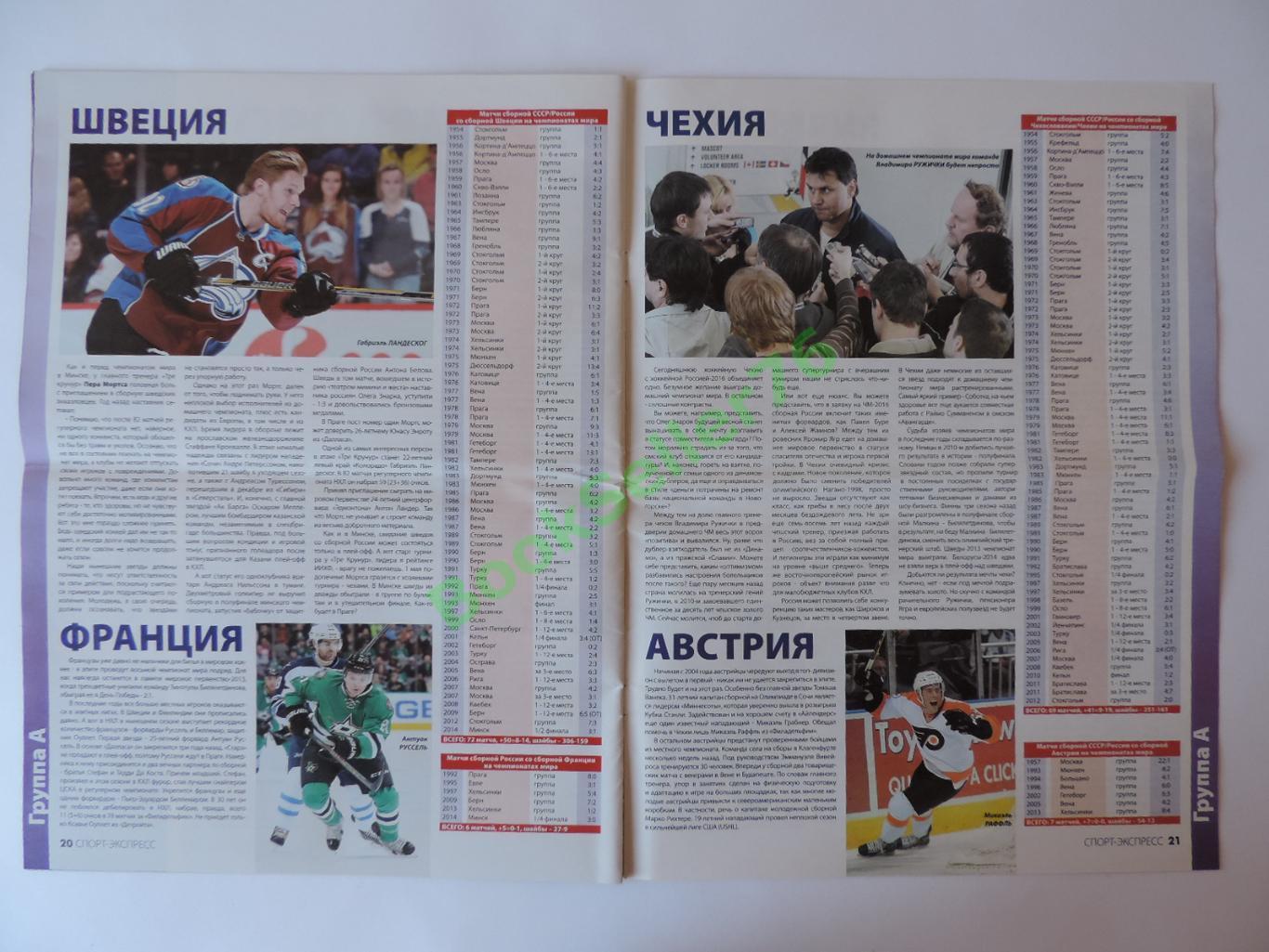 Спорт-экспресс СЭ Спецвыпуск Хоккей Чемпионат мира-2015, Чехия 7