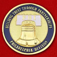 Челлендж коин Отдела юстиции ФБР Филадельфии, жетон США