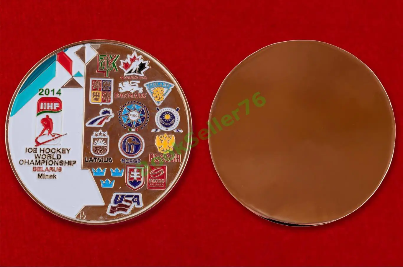 ЧМ 2014 по хоккею Минск Беларусь, жетон медаль монета 2