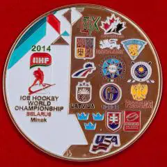 ЧМ 2014 по хоккею Минск Беларусь, жетон медаль монета