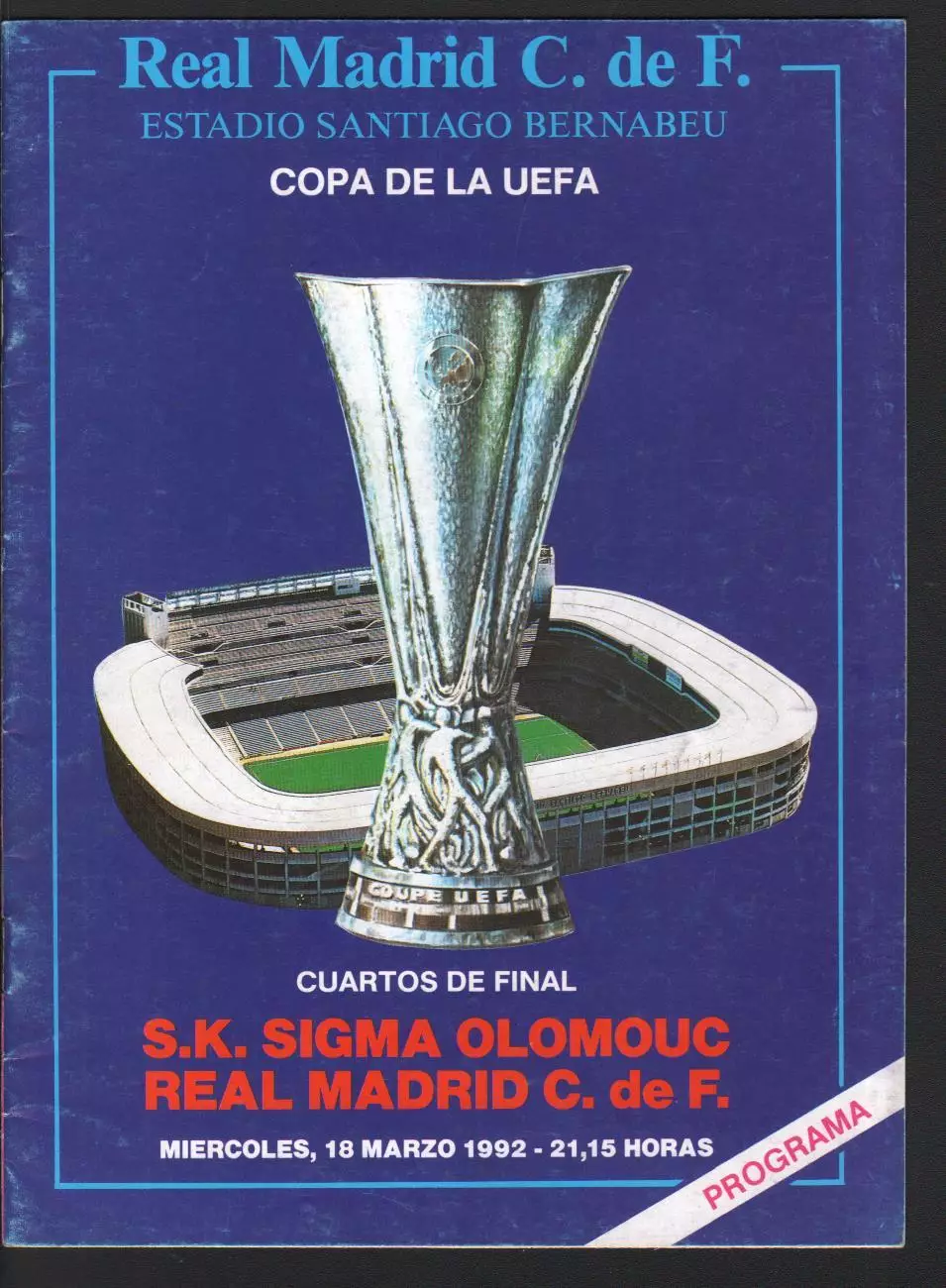Реал Мадрид - Сигма 18.03.1992 кубок УЕФА