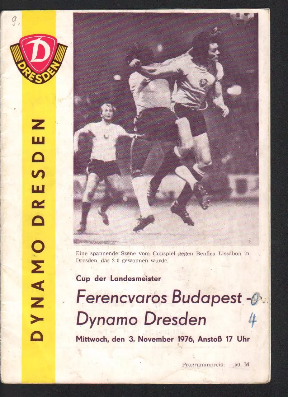 Динамо Дрезден - Ференцварош 03.11.1976 Кубок чемпионов