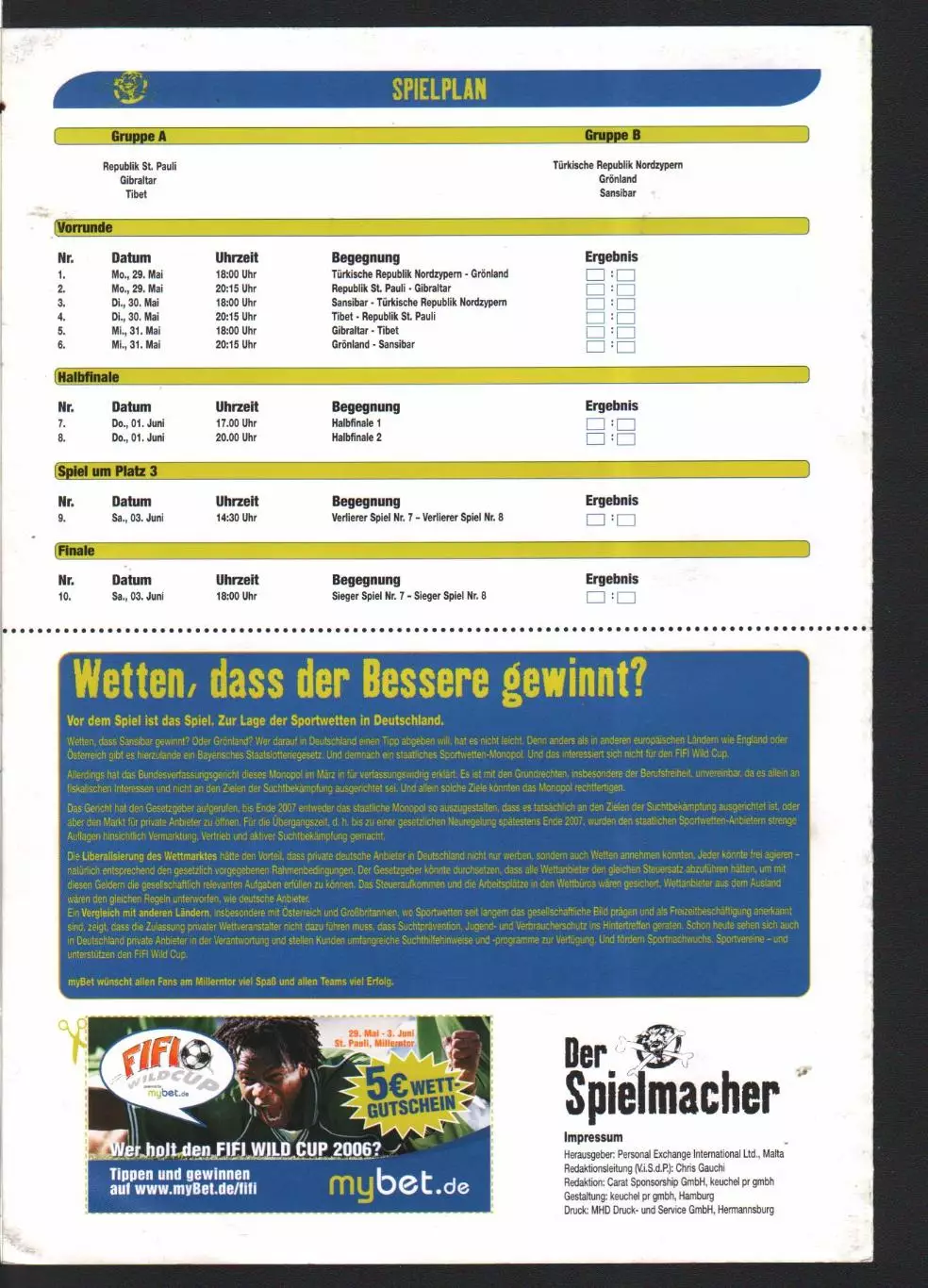 первенство непризнанных государств 2006 Занзибар, Тибет и др. 2