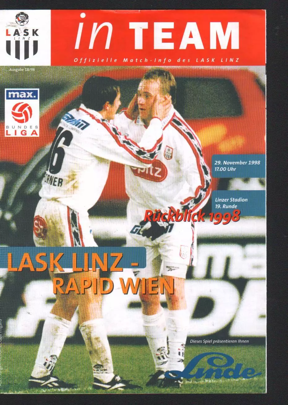 ЛАСК-Рапид Вена 29.11.1998 чемпионат Австрии