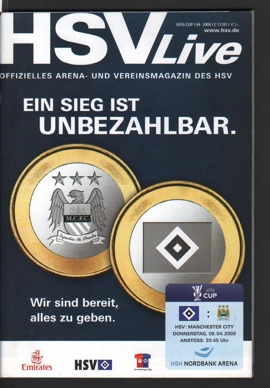 Гамбург - Манчестер Сити 09.04.2009 Кубок УЕФА