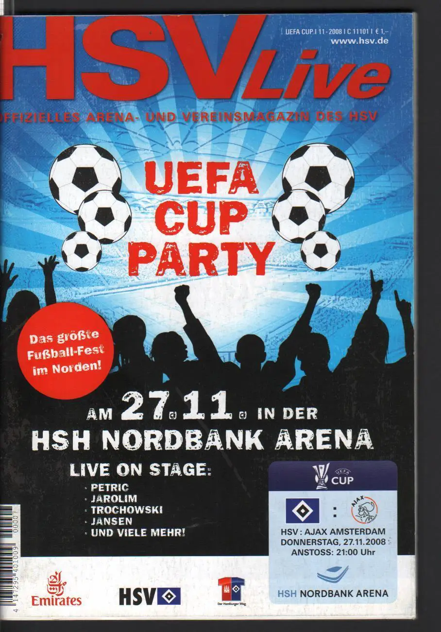 Гамбург - Аякс 27.11.2008 Кубок УЕФА