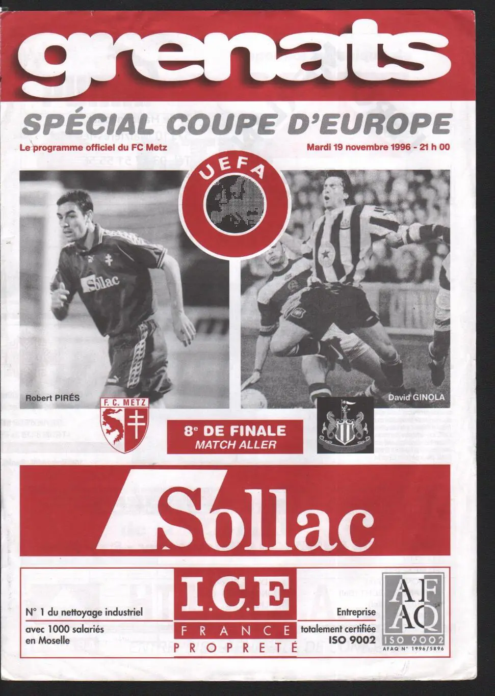 Метц - Ньюкасл 19.11.1996 Кубок УЕФА