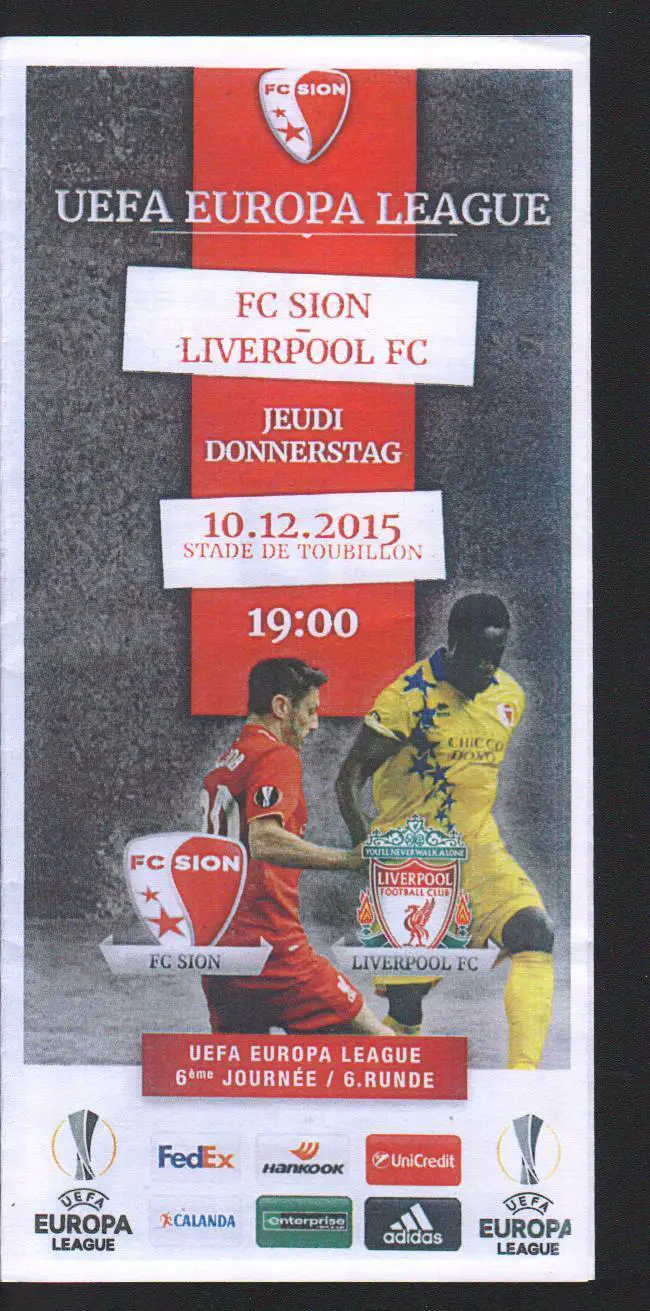 Сьон - Ливерпуль 10.12.2015 Евро Лига