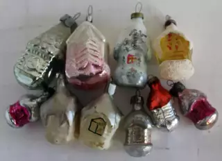 Ёлочные игрушки СССР домики