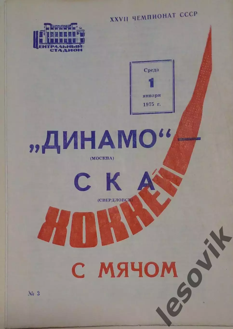 Динамо(Москва)-СКА(Свердловск) 01.01.1975