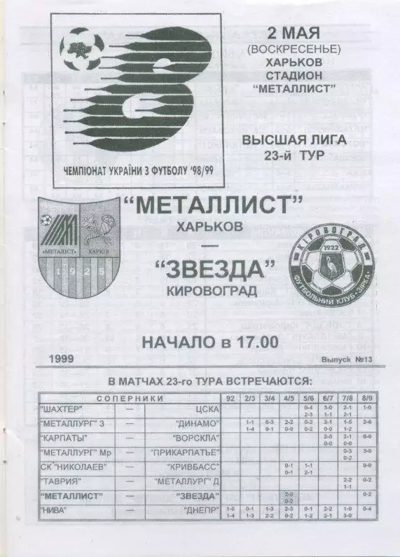 Металлист Харьков - Звезда Кировоград - 02.05.1999 1