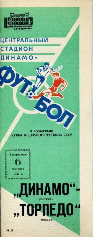 Динамо Москва - Торпедо Москва - - 1987 ( Кубок Федерации )