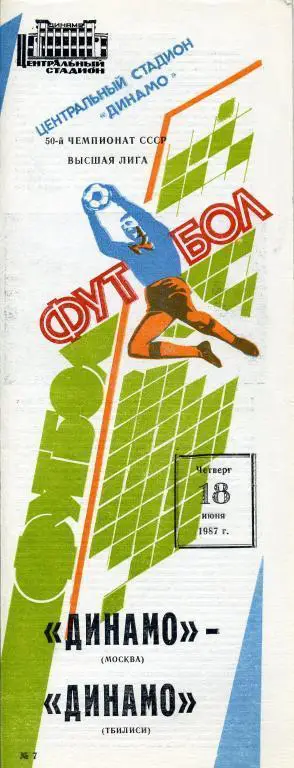 Динамо Москва - Динамо Тбилиси - 1987