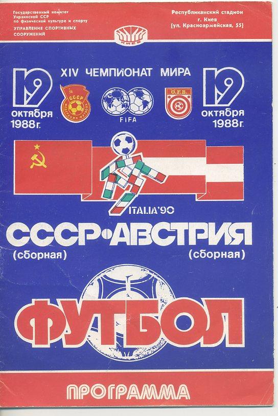 СССР - Австрия - 1988. г.Киев.