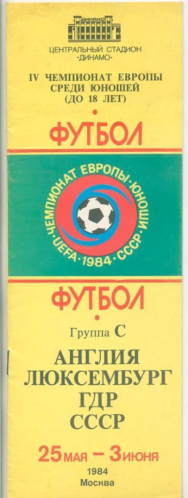 Чемпионат Европы 1984. Юноши.