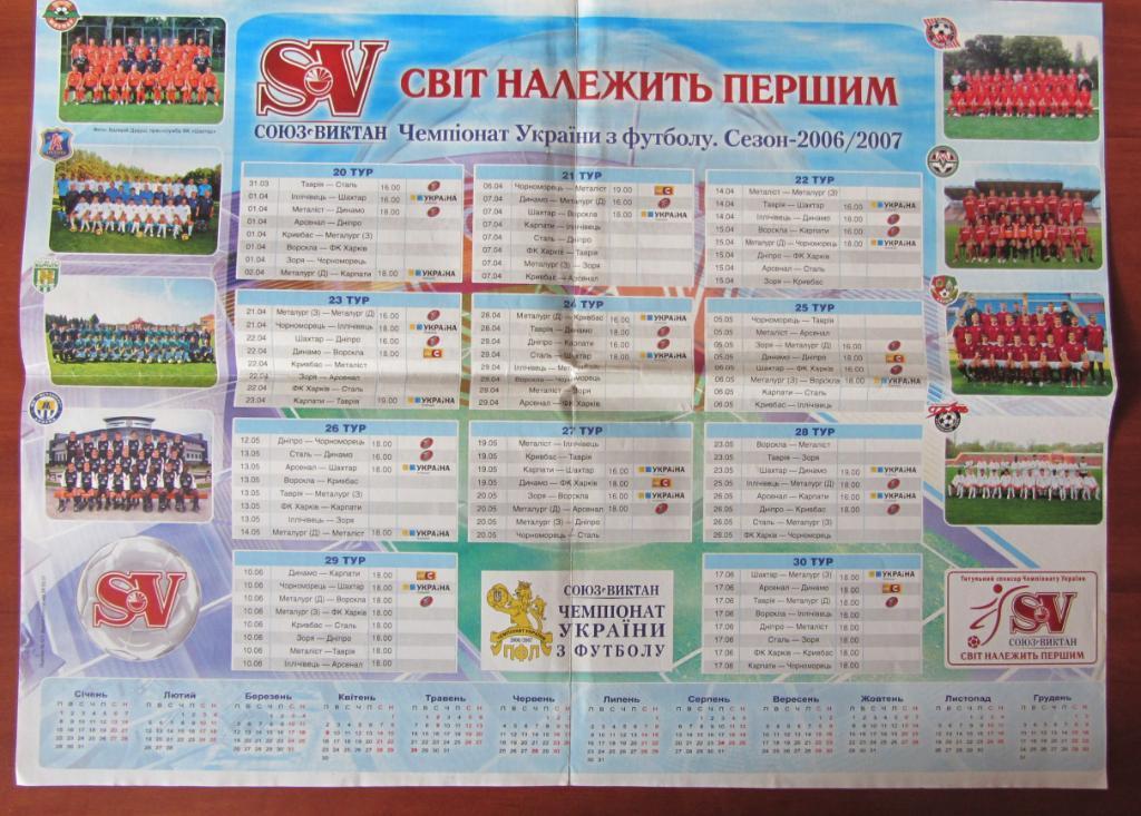 Чемпіонат України з футболу. Сезон 2006 - 2007. 1