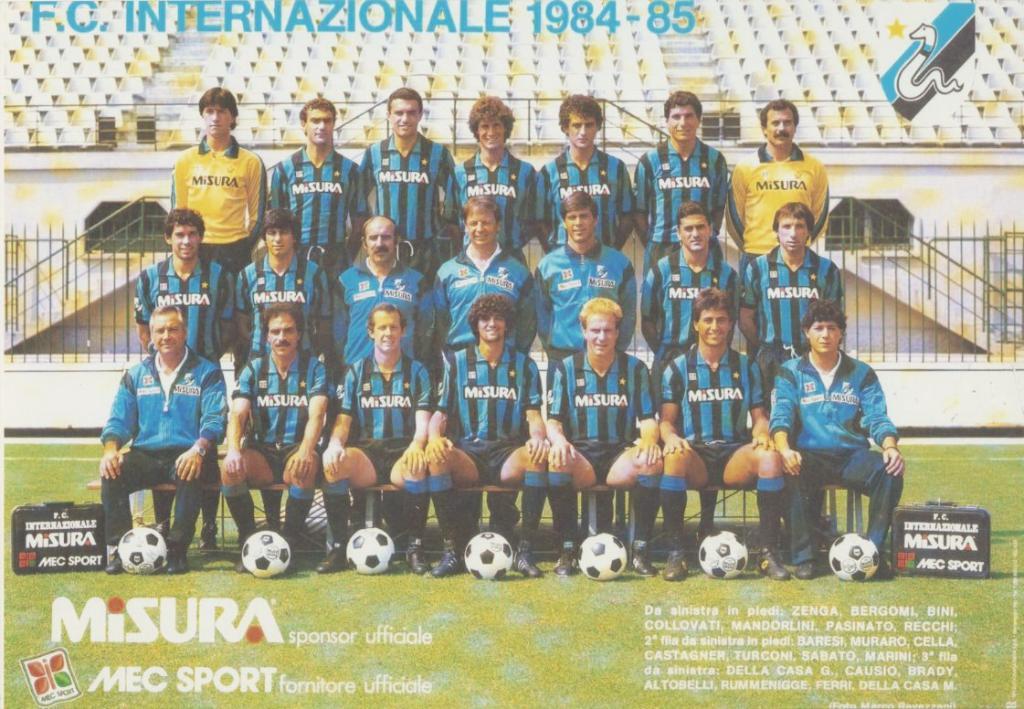 Ф.К. Интернационале, Милан, Италия 1984 - 85.
