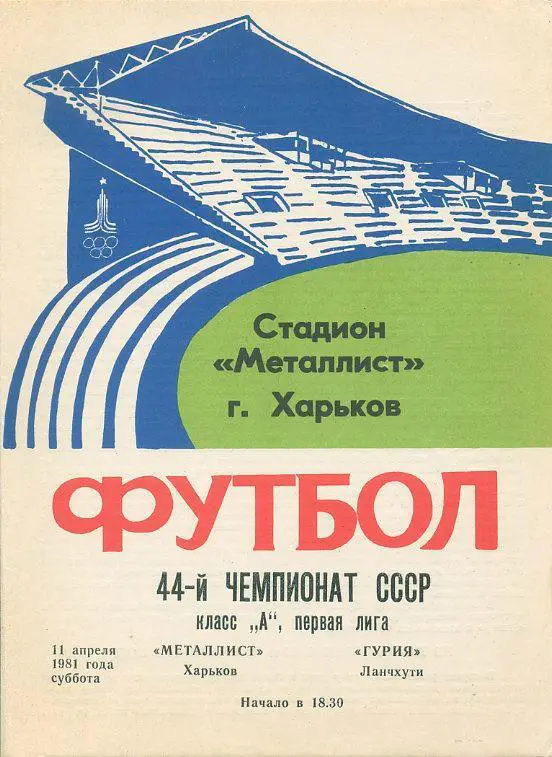 Металлист Харьков - Гурия Ланчхути - 1981