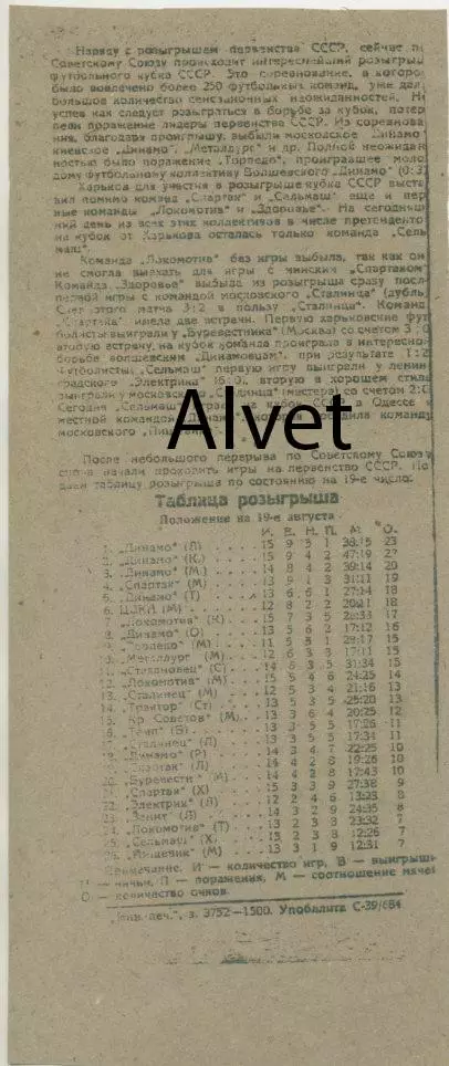 Спартак Харьков - Динамо Ленинград - 21.08.1938 г. г. КОПИЯ. 1