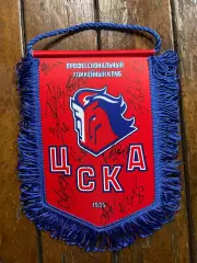 Вымпел хоккей цска автограф Бучельников Гурьянов Зернов Дроздов Коваленко Попов