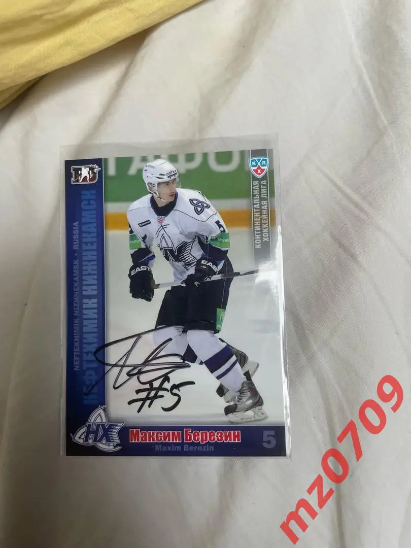 автограф Максим Березин кхл нефтехимик лада авангард автомобилист
