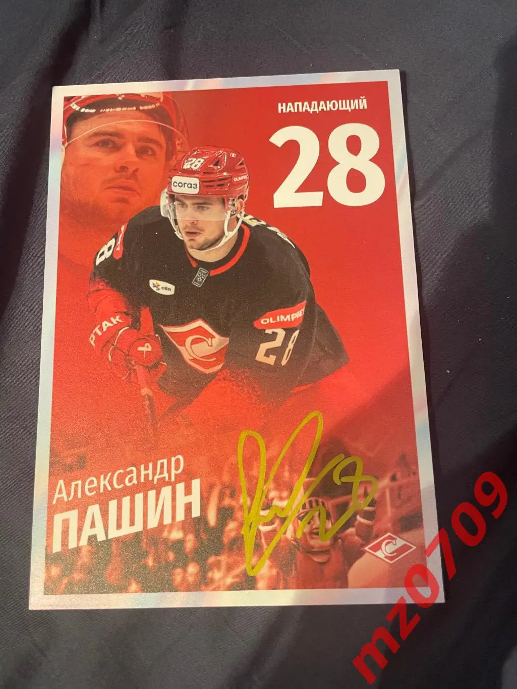 Автограф Александр Пашин хк спартак хк салават юлаев