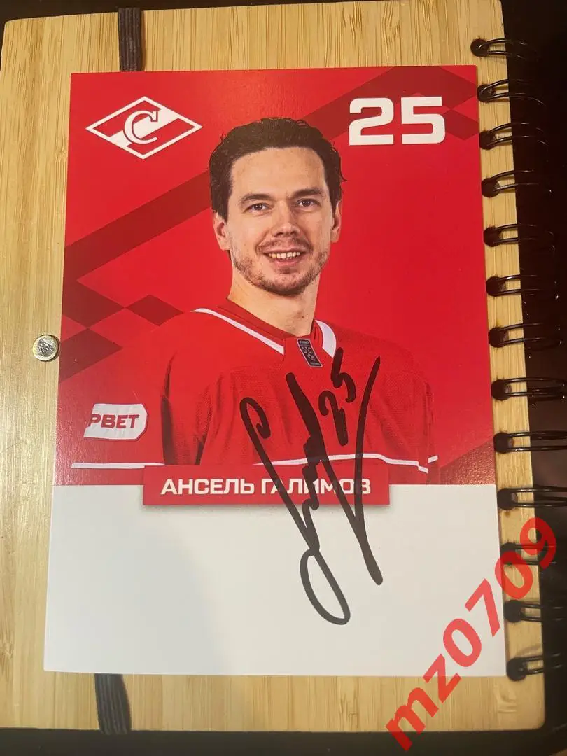Автограф Ансель Галимов хк спартак нефтехимик авангард динамо сочи северсталь