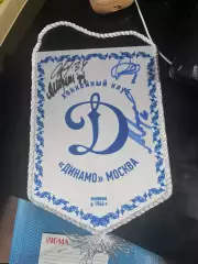 Вымпел хк динамо с автографами Еременко Терещенко Афиногенов Вышедкевич