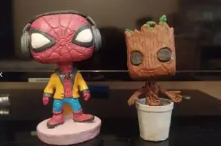 Funko pop Человек-паук и Грут полимерная глина