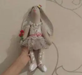 Кукла тильда зайка - балерина, тильда
