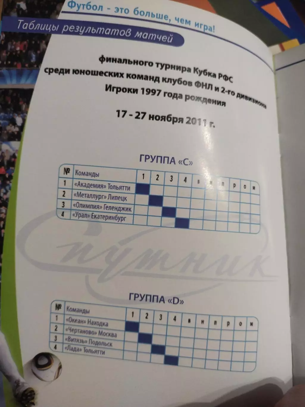 Финальный турнир Первенства России по футболу игроки 1997г , Сочи 2011 1
