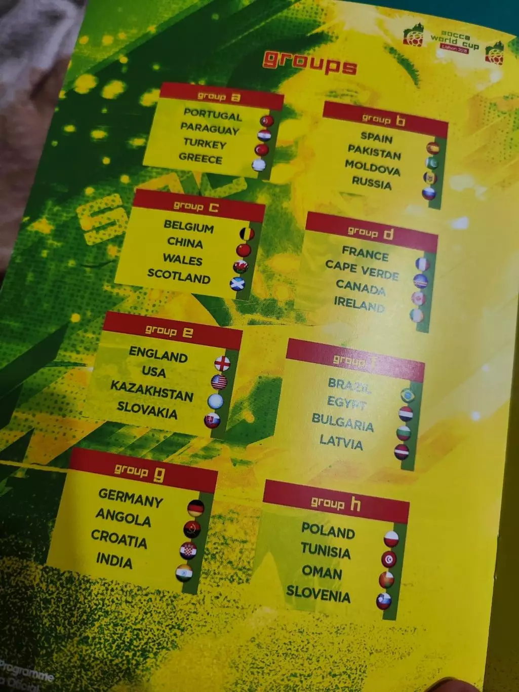 Socca world cup Lisbon 2018 официальная программа 2