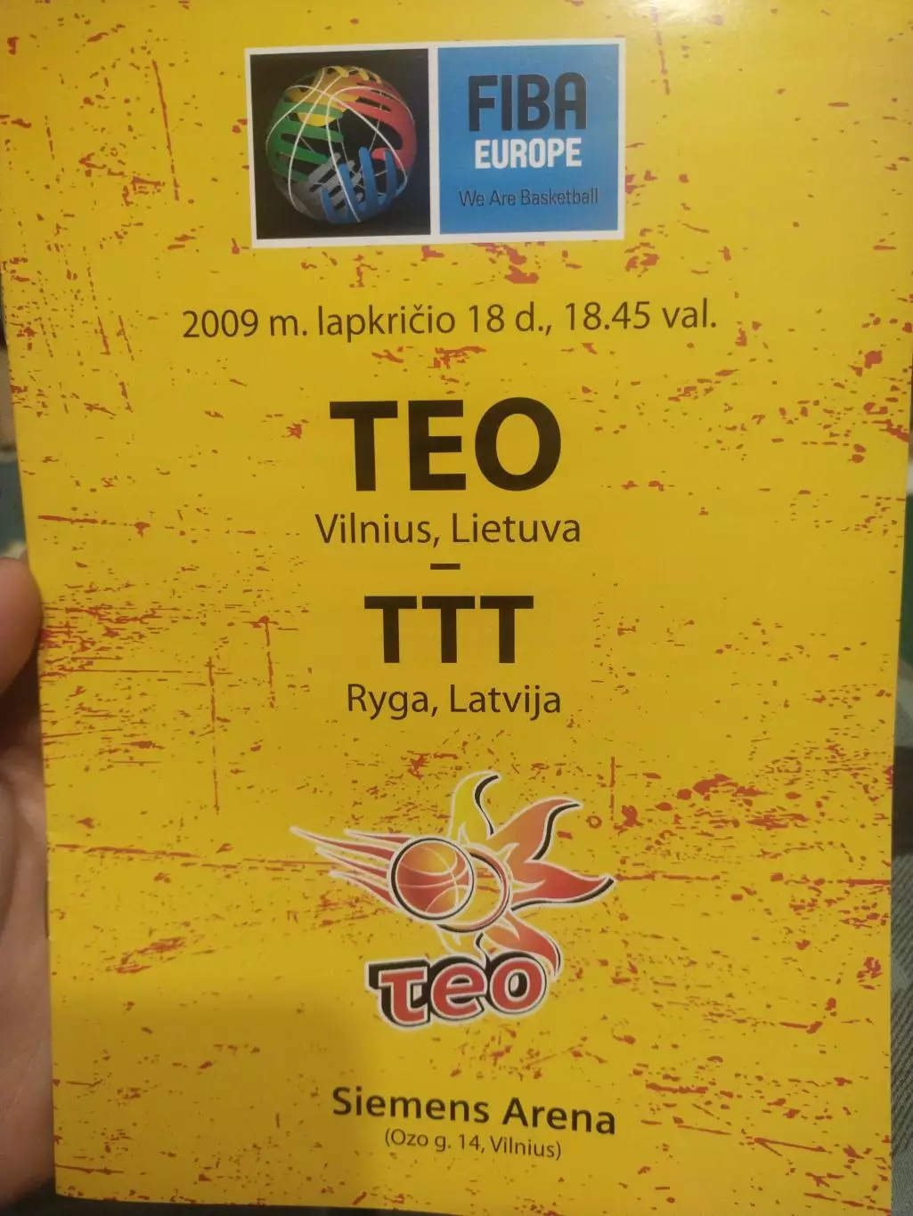 TEO Vilnius, Lietuva - TTT Ryga, Latvija 2009