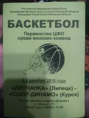 БК Липчанка Липецк - СШОР- Динамо Курск 2-3.12.2016