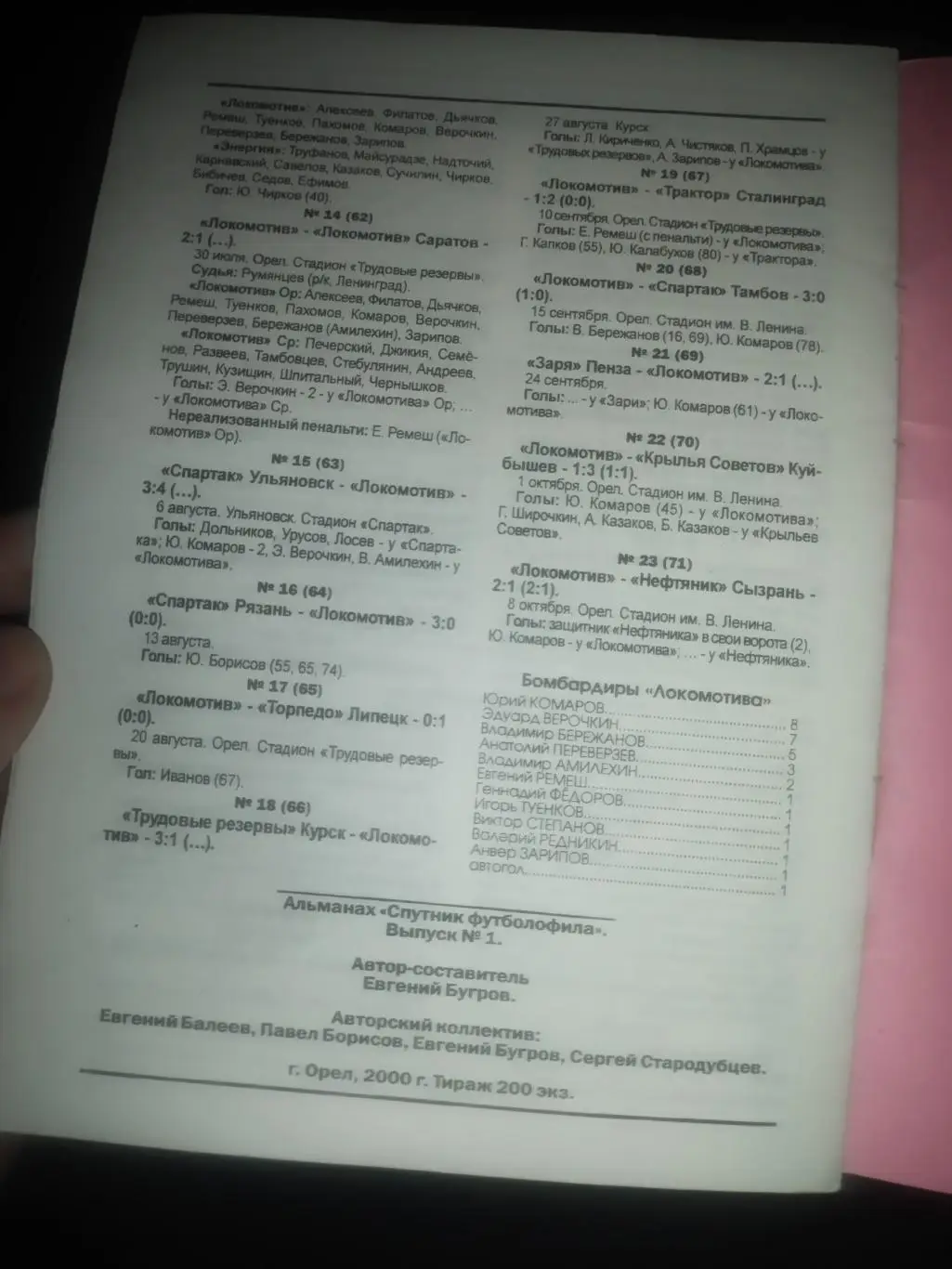 Спутник футболофила Орел 2000 2