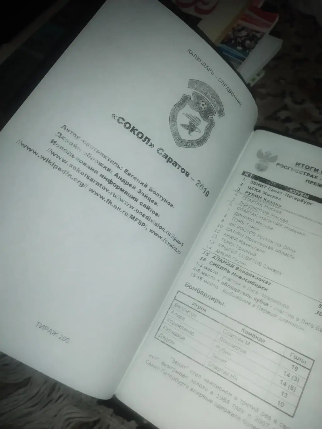 75 Сокол Саратов 2011/12 календарь справочник 4