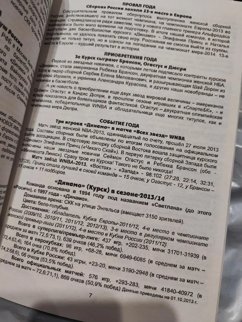 Календарь-справочник Курский баскетбол 2013/14 2