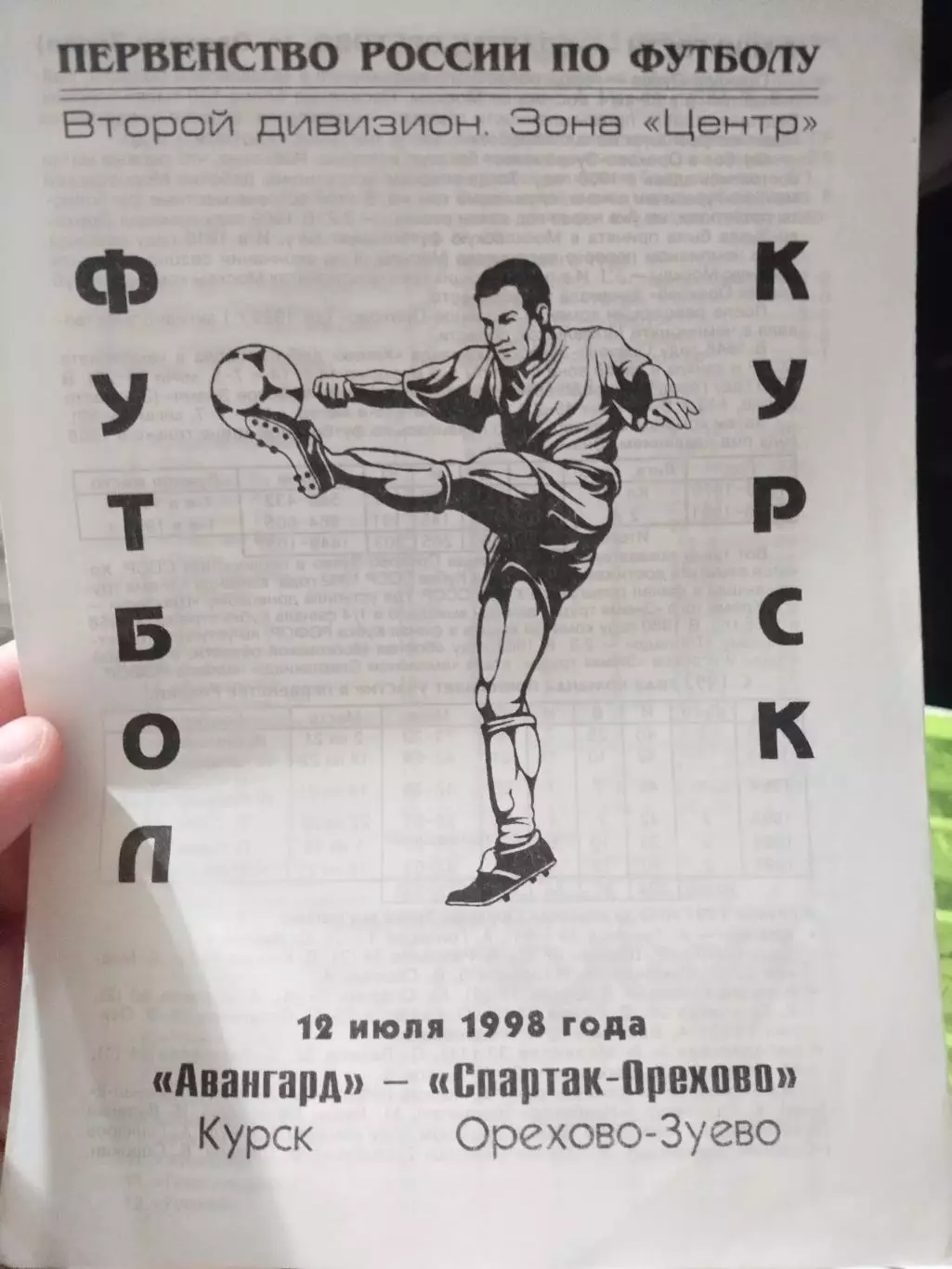 Авангард Курск -Спартак- Орехово Орехово-Зуево 12.07.1998